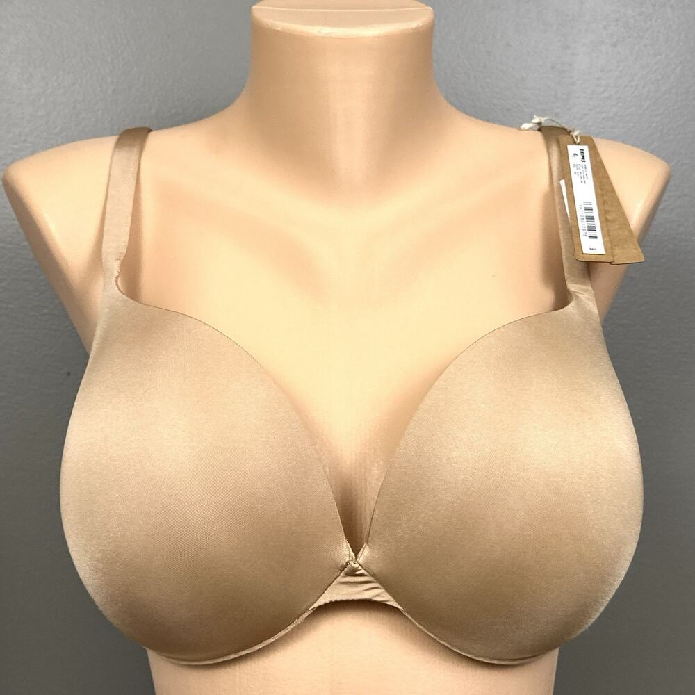 SKIMS Ultimate Push Up Plunge Bra Size 38D Underwire Clay Beige BR-UWR-1881